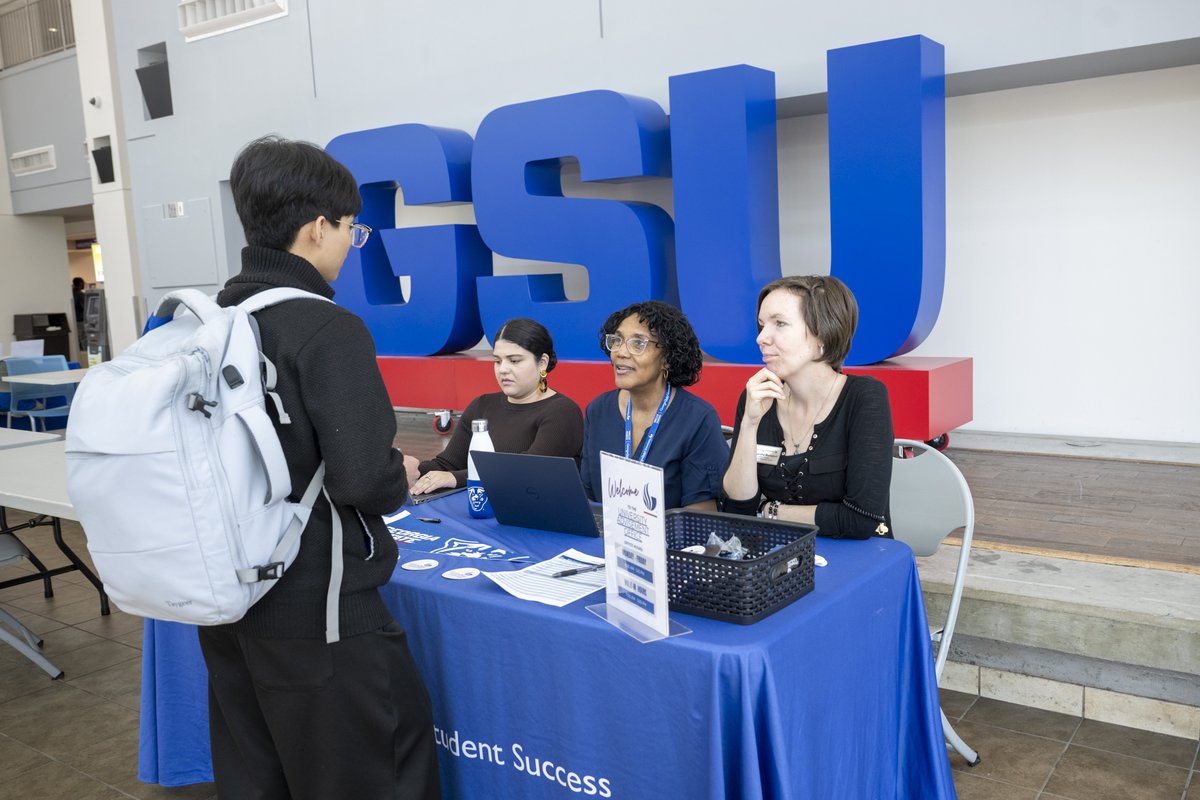 GSU_Perimeter's tweet photo. Clarkston showed up! 🐾💙 Panthers came together for this year’s Student Involvement Fair, where students connected with campus organizations, chatted with fellow Panthers and checked out the many ways to make campus life their own. 💙 #PerimeterProud #Belonging #TheStateWay https://t.co/tVJHE5XgEe