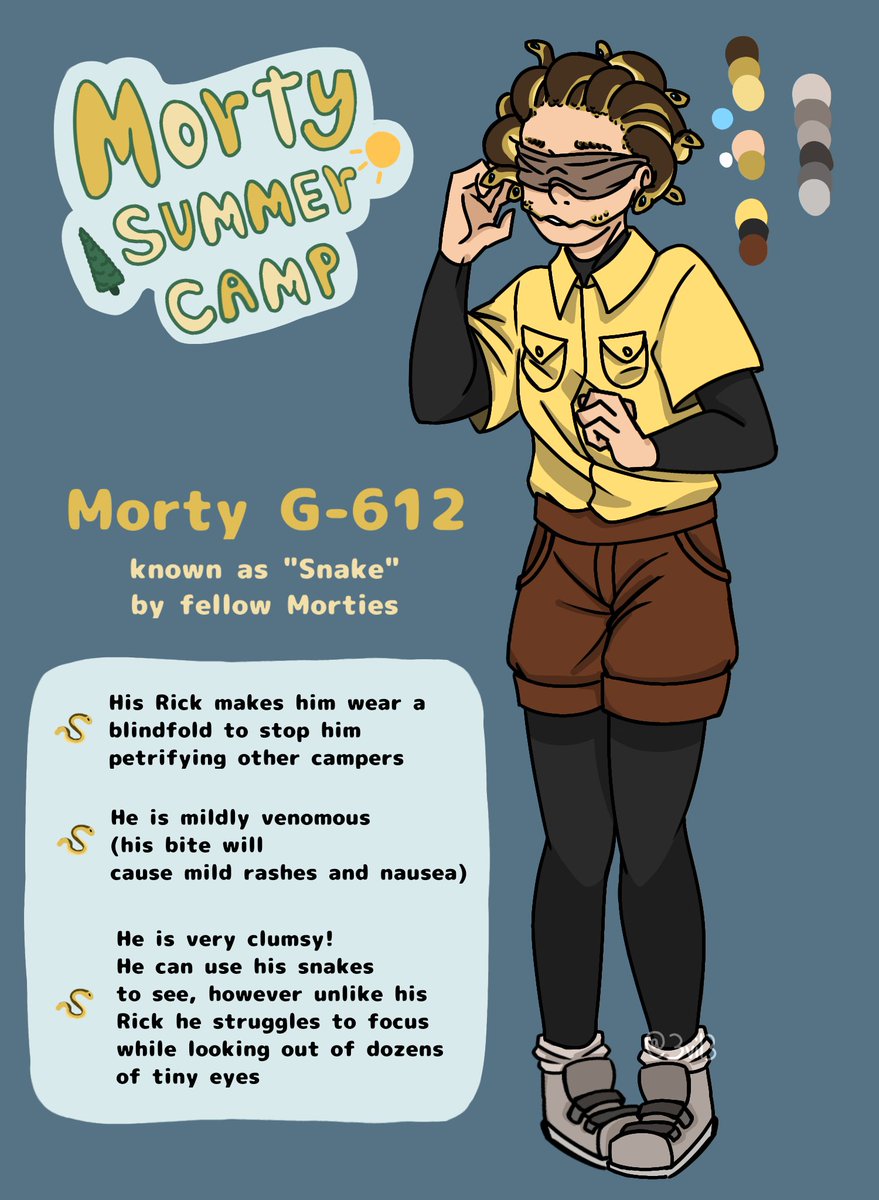 3vil3_'s tweet photo. @cerbycerbycerby My little gorgon Morty :33
His underclothes help him regulate his temperature because hes cold blooded. His jaw does unhinge and and he swallows food whole like a normal snake—some campers have a bet going on to see what the biggest thing he can swallow is https://t.co/2bq6kmtXtz