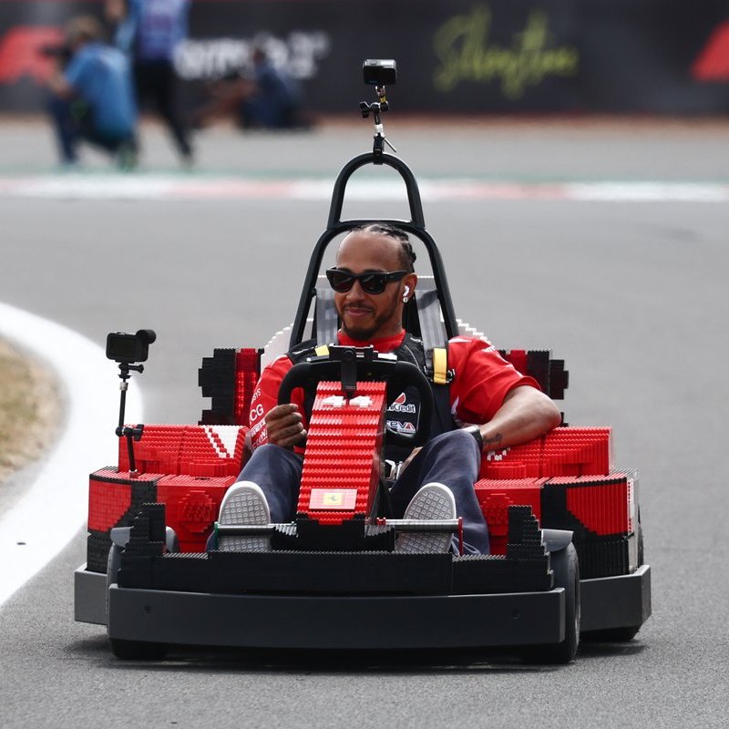 F1's tweet photo. Always happy on wheels, whichever the vehicle 😅

#F1 https://t.co/eP8dJrLcL8