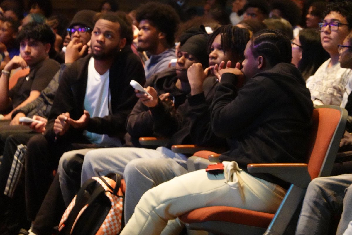 ColsCitySchools's tweet photo. East High School scholars went all in during a ThinkFast assembly, competing in driver's safety trivia, dance battles and simulation challenges. A high-energy way to reinforce lessons that matter! 🚗⚠️ #OurCCS #LeadersGrownHere https://t.co/wuygwTttbQ