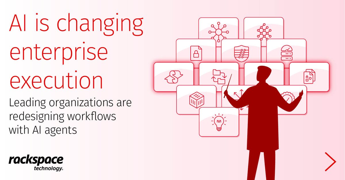 Rackspace's tweet photo. AI is evolving beyond productivity tools. The organizations pulling ahead are using AI agents and autonomous teams to reduce workflow delays, accelerate decisions and scale operations faster.

Learn how the Frontier Firm is emerging in our newest e-book: https://t.co/ceAzIg2PyJ. https://t.co/uaYKmlLAKq