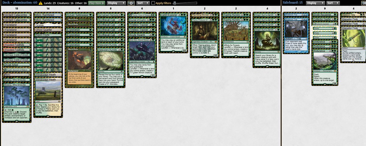 xgranham's tweet photo. I was going to play gitrog sylvan plug but trinispheres went up to 40 tix so we brewed this absolute abomination of a legacy deck instead, watch it live now or on youtube in a month

#mtg #mtglegacy https://t.co/9Ic6Wnli8n