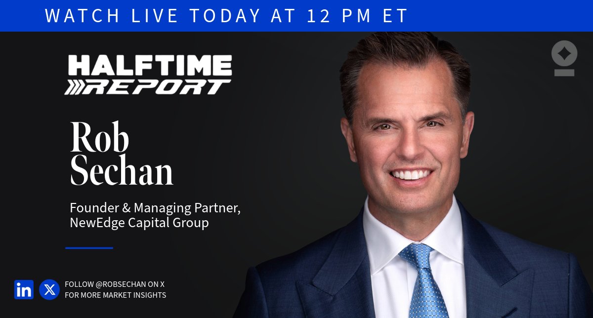 NewEdgeWealth's tweet photo. Tune in to Rob Sechan on CNBC's Halftime Report today at noon ET!
#NewEdge https://t.co/6eZL9IMspK