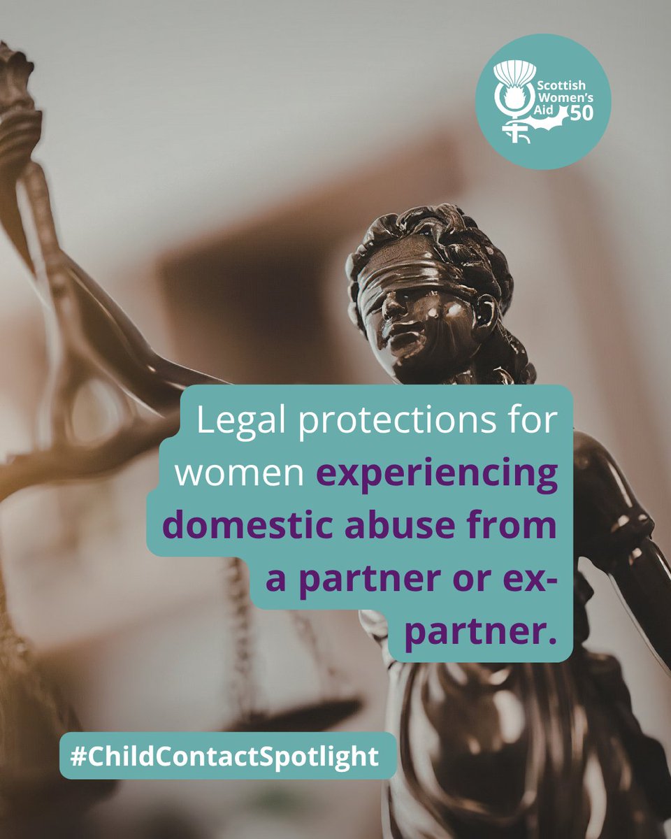 scotwomensaid's tweet photo. Child contact does not mean you have to accept abuse, harassment or intimidation from an ex-partner. 

In Scotland, there are legal protections that may help. 

Depending on your circumstances, these can include: 

⚖️ An interdict: a court order that can prohibit someone from doing certain things, such as contacting you or coming near you. 

⚖️ A non-harassment order: which can prevent unwanted behaviour that causes harm, alarm, distress or fear. 

🏠 An exclusion order:  which can suspend an abusive partner or ex-partner’s right to live in the family home. 

The right option depends on your circumstances and the level of risk. 

If you are considering a protective order, speak to a solicitor about your situation. Legal aid may be available. 

And remember: you do not have to wait for things to get worse before seeking advice. 

📌 Find out more: https://t.co/l3JtTAZi1a 

#ChildContactSpotlight