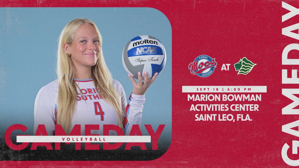 FSC_Mocs's tweet photo. @FSC_Volleyball opens up conference play at Saint Leo tonight!

🆚 Saint Leo
🕕 6:00 PM
📍 Saint Leo, Fla. / Marion Bowman Activities Center
📊 https://t.co/ETViWZUBf6

📺 https://t.co/yn77VEoUc6

#LetsGoMocs https://t.co/j29950nVBc