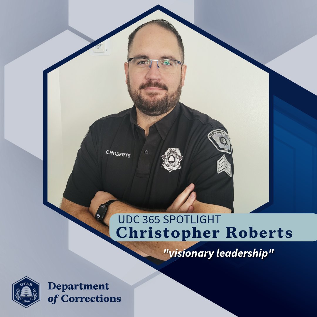 UDCCommissioner's tweet photo. Sergeant Christopher Roberts leads AP&amp;P's Mental Health Framework Committee, improving support for mentally ill offenders statewide. Thank you, Sergeant Roberts! #UDC365 https://t.co/ceICpfgcrI