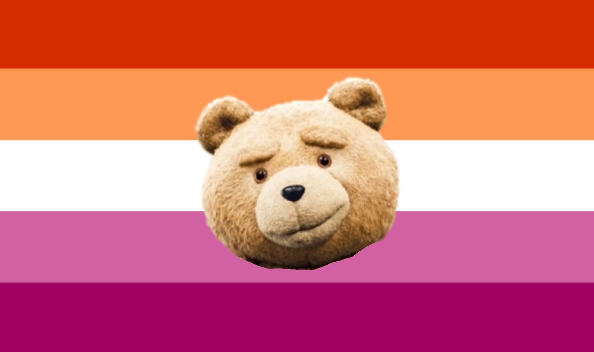 MunkyBreadd's tweet photo. lesbian flag for lesbians who love ted https://t.co/7Jym8HTLWg
