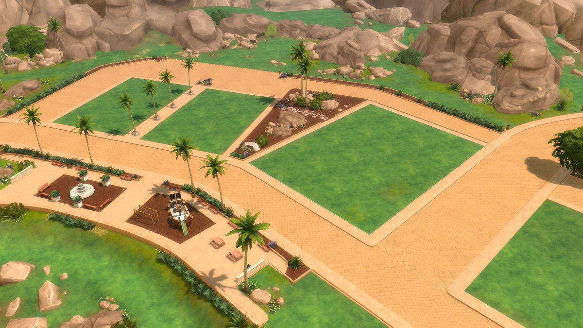 ArdoSims's tweet photo. The terrain’s override is compatible with my other mod, that’s sweet!
I think I need to tweet the colour of the grass a bit, it feels too lush. I’m gonna change the trees’ foliage as well. https://t.co/mV1MFKm9SS