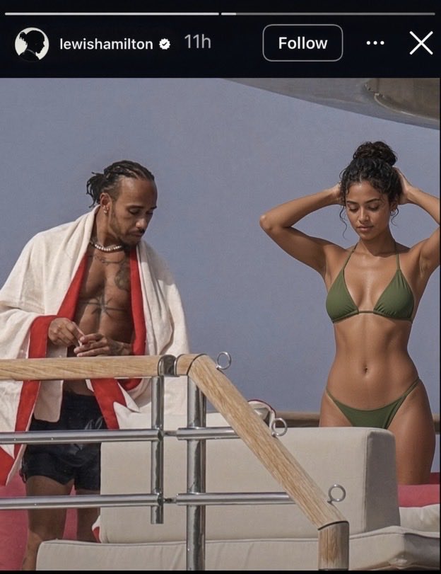 _its_precious1's tweet photo. Lewis just posted his new 25-year-old girlfriend on IG Stories in Ibiza… days after dumping Kim. Bro really pressed reset. 😭 https://t.co/d3m4mI3zrJ