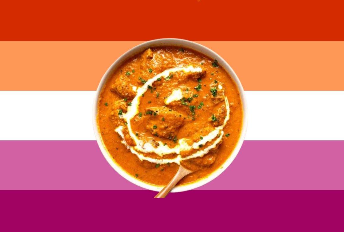holymummyy's tweet photo. lesbian butter chicken flag for the lesbians who like butter chicken https://t.co/itnOjh5iEG
