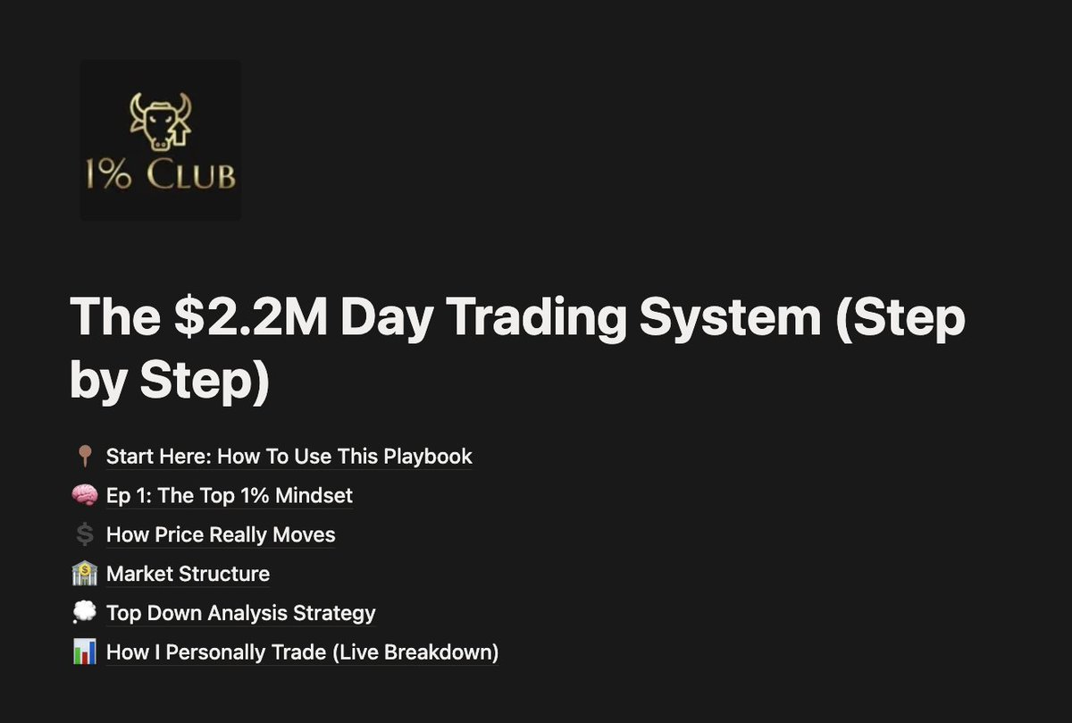 Bradgohtrades's tweet photo. I made $2.2M day trading last year.

I put together a guide breaking down the exact system I used, step by step.

For 24 hours only, it's yours completely for free.

Like + comment "SYSTEM" and I'll send it.

(must be following + RT for priority) https://t.co/4mMUyskLNx