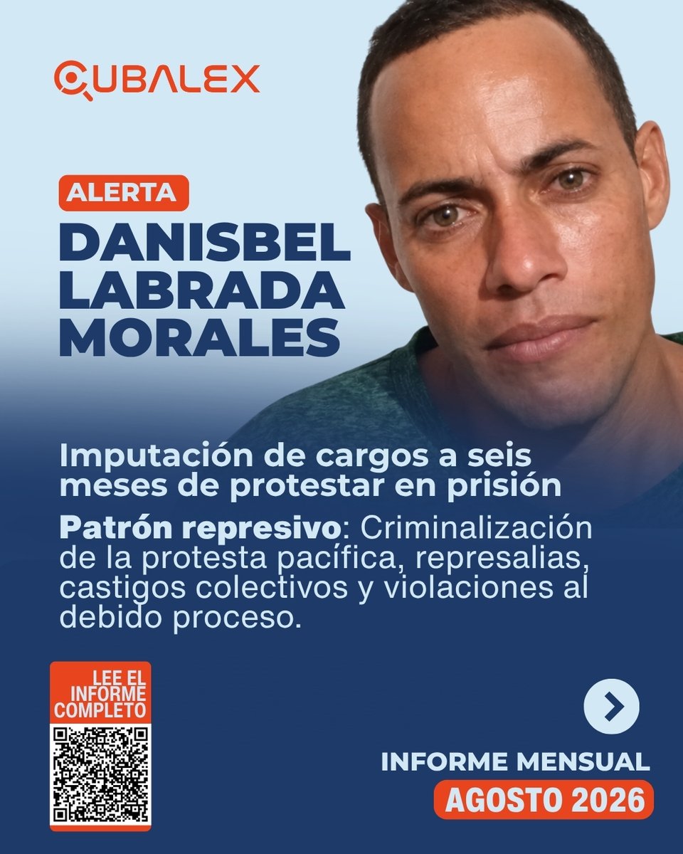 CubalexDDHH's tweet photo. 🚨 #InformeCubalex | Agosto de 2026: Récord de violencia, muertes bajo custodia y represión continuada en Cuba.

Cubalex publica su informe correspondiente a agosto de 2026 sobre la situación de los derechos humanos en Cuba. https://t.co/yiK5vJhcnz
