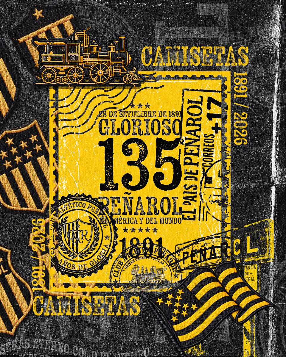 OficialCAP's tweet photo. 📜 Volvimos a 1891 y recorremos 135 años de camisetas que vistieron campeones, cruzaron generaciones y construyeron nuestra identidad. 

De los primeros cuadros a las rayas. De las campeonas de América y del Mundo hasta esas que te acompañan siempre en la tribuna. Distintas épocas. Distintos diseños. Siempre Peñarol.

😮‍💨 Arte cortesía de Matías Mazarino.