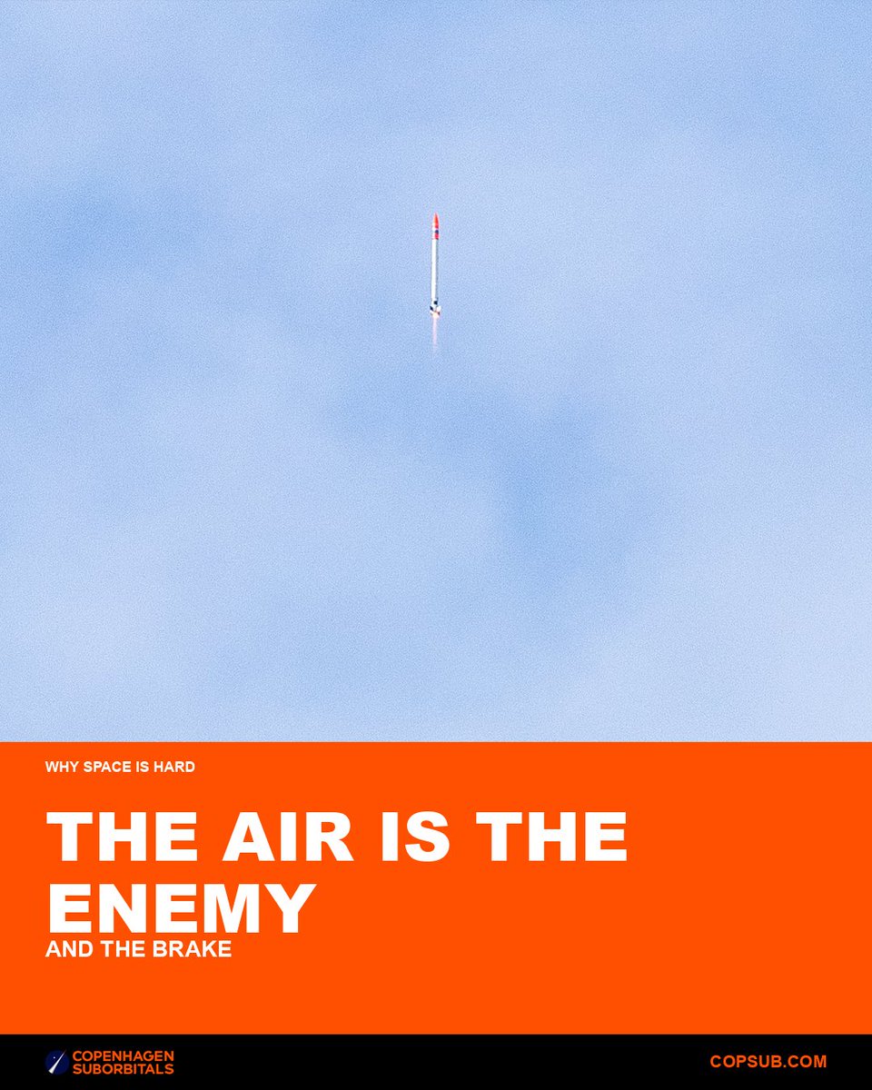 CopSub's tweet photo. About a minute after liftoff, the air is doing its best to tear the rocket apart.

Speed rises faster than the atmosphere thins, so there is a moment where aerodynamic load peaks and the structure has to be sized for it. https://t.co/d1gJfuAnjX