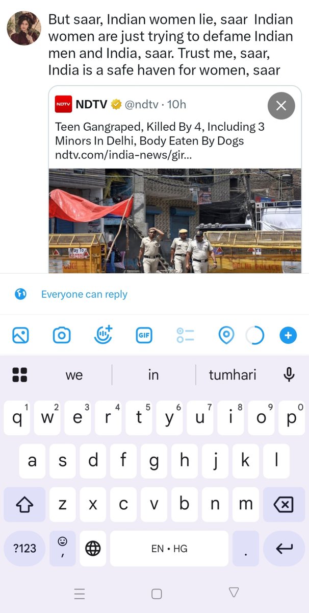 Shweta2point0's tweet photo. A 17-year-old girl was gangraped and stabbed to death by 4 people (including 3 minors) who dumped her body in a field, where it decomposed so badly its gender wasn't initially recognizable and parts were eaten by dogs. https://t.co/oEW3celnYB