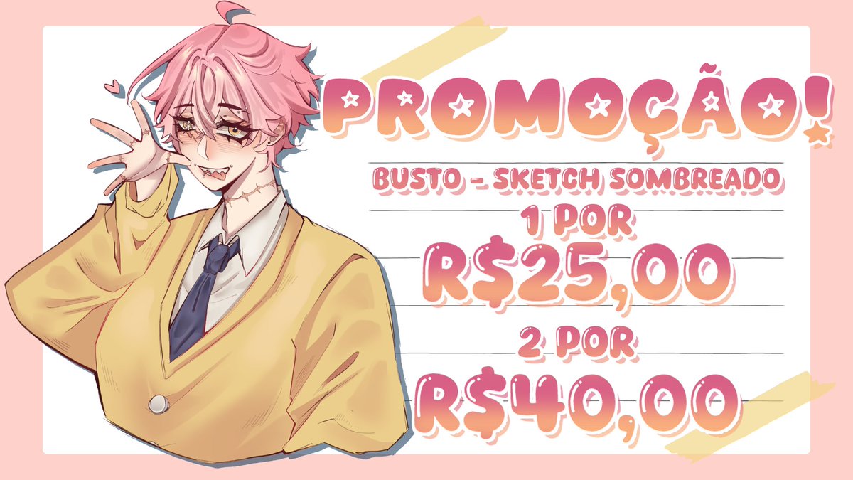 camyett_'s tweet photo. ‼️ PROMOÇÃO SABOROSÍSSIMA ‼️

︵⏜     ׅ   ۟✿     ୨   💌   ׁ     ෨   ︵
tô prestes a entrar de férias do trampo (clt) e qria aproveitar p por a mão na massa! a promoção vai até 10/10! 

(a promo tbm vale para 1 arte com 2 personagens!)

me chamem na dm ou no discord!! (abaixo) https://t.co/O6Y6QO4RhR