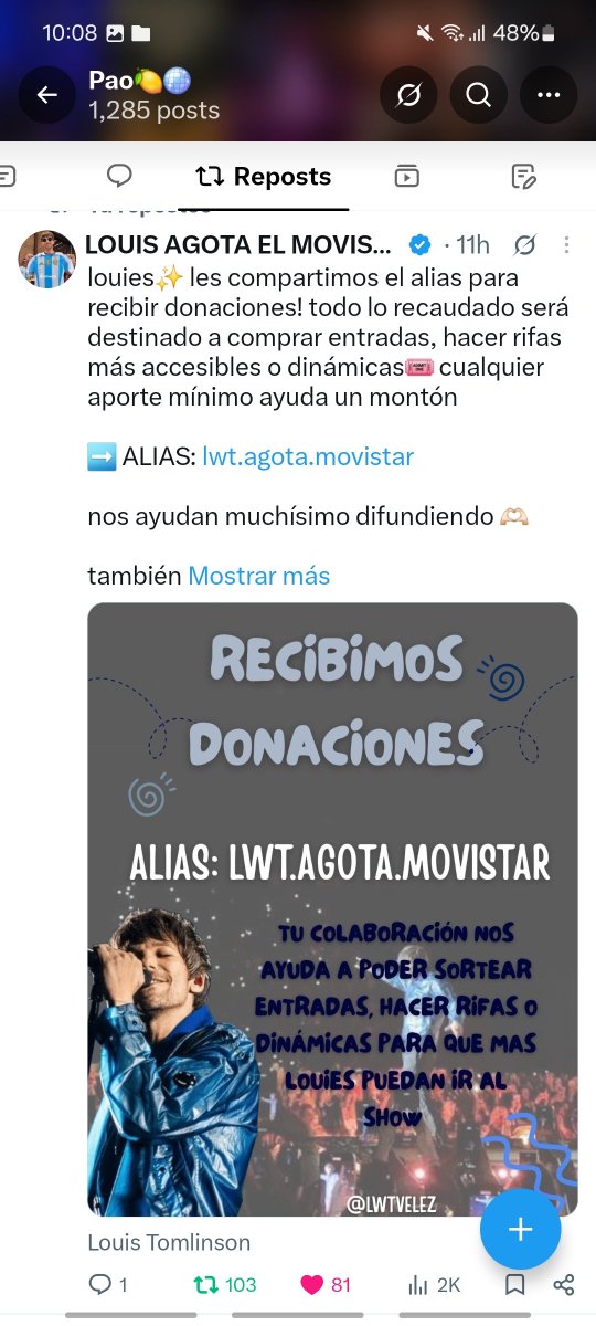 Pao912818's tweet photo. @LWTVelez Listo! Gracias🫶🏻 Diosito quiera que sea mi oportunidad🕯 https://t.co/d9Mw385FpN