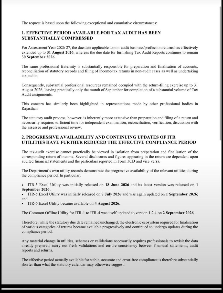 rambajajgst's tweet photo. Retweet For Support and Reach 

JODHPUR TAX BAR ASSOCIATION ( RAJ.) Represent @IncomeTaxIndia For Tax Audit Due Date Extension 

#ExtendTaxAuditDueDate

Ram Bajaj
8696424223

For Regular GST Updates, Join this Group
https://t.co/SmMxCrTcJG https://t.co/ExE2lLVsLx
