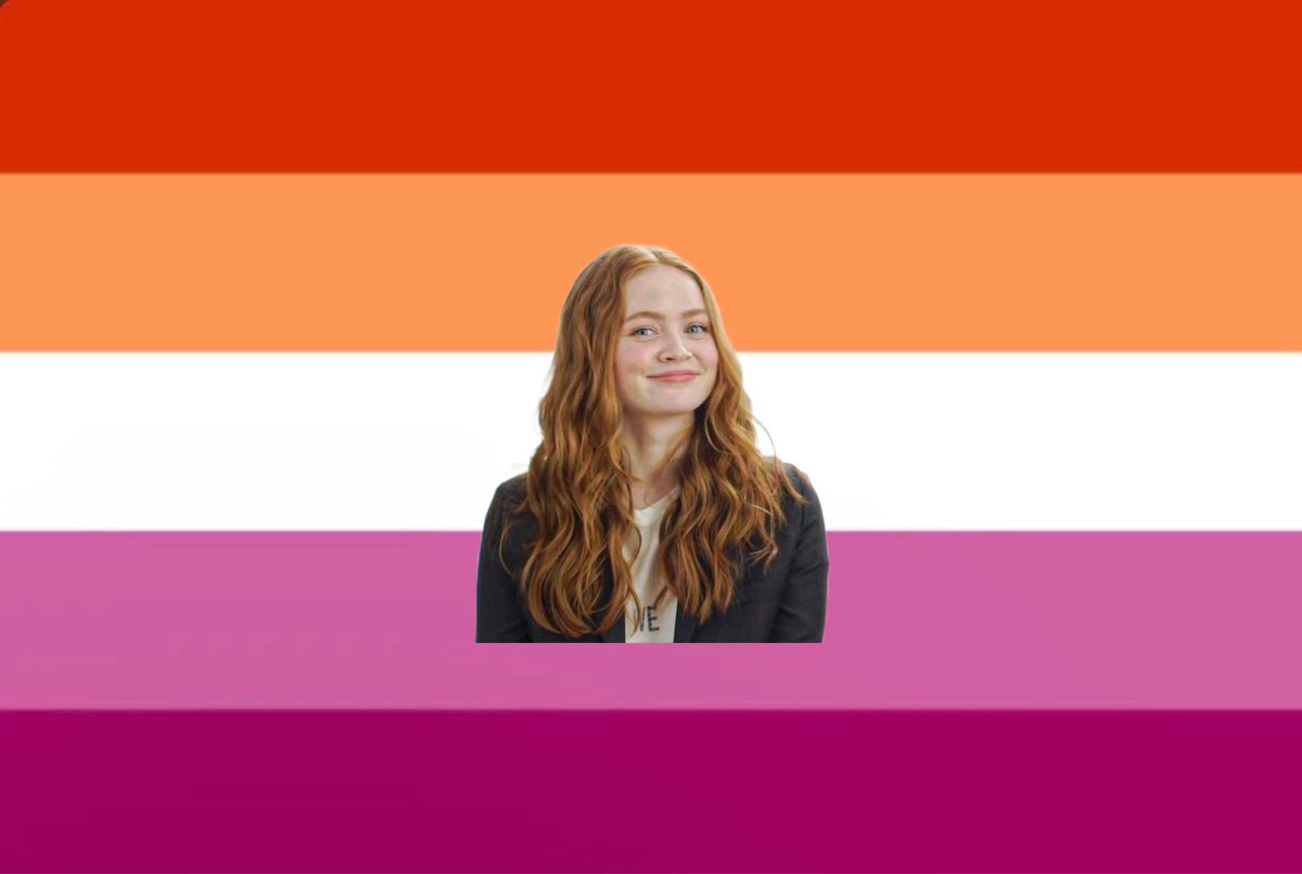 sadiesinkspace's tweet photo. a lesbian flag for those who love sadie sink https://t.co/uR0KKkvMMp