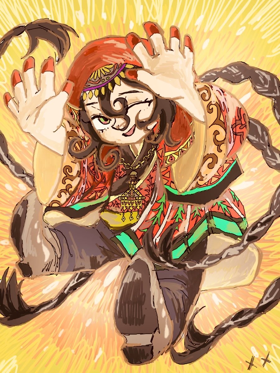 midoriiroll's tweet photo. ファーティマ　明るい絵を描いてみた https://t.co/hGQYYT2tyK