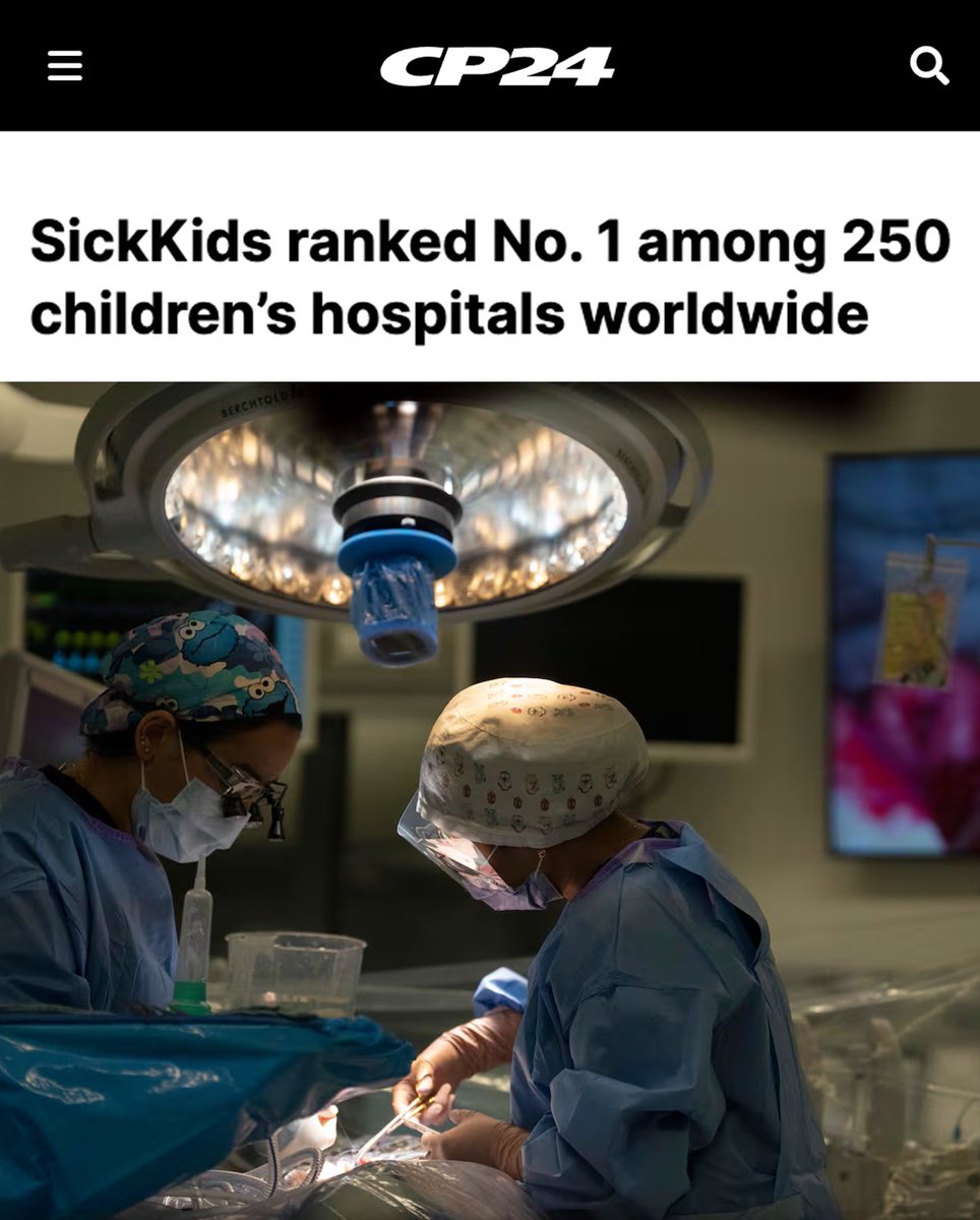 MarkJCarney's tweet photo. Congratulations to Toronto’s SickKids Hospital: the world’s best children’s hospital for the second year in a row.

Canada’s health care system is one of our greatest strengths. It’s a reflection of our values — powered by the incredible nurses, doctors, researchers, and staff who deliver world-class, life-saving care every day.