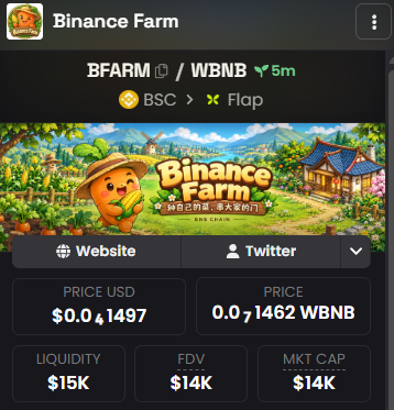 BinanceFarmGame's tweet photo. Dexscreener is now updated. https://t.co/2tSFTsAPGm