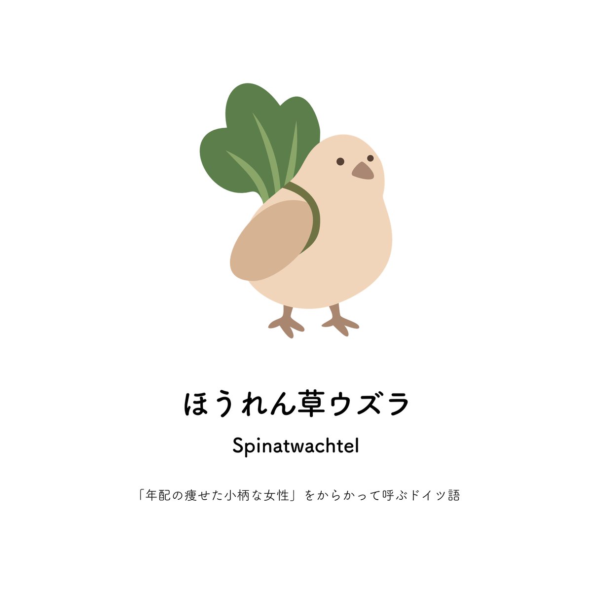 zatsugakuinu's tweet photo. ほうれん草ウズラ　ドイツ語の悪口 https://t.co/dR7fcshKa1
