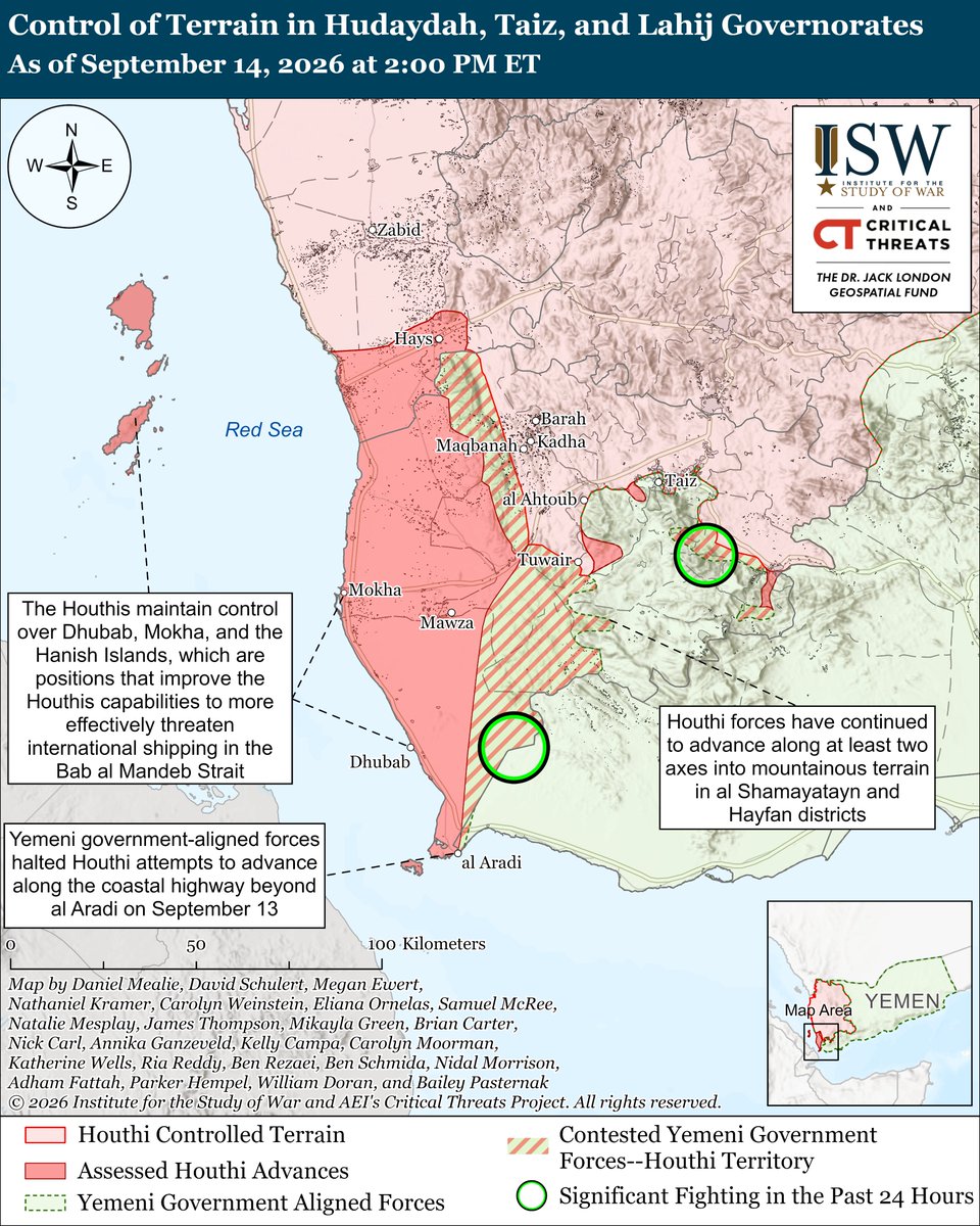 criticalthreats's tweet photo. NEW | Littoral African countries, almost all of which recently joined a Saudi-led naval coalition, have not yet signaled interest in directly joining any military action against the Yemeni Houthis after the group captured the northern entrance to the Bab al Mandeb Strait, demonstrating the limits of emerging regional coalitions and partnerships.

The African countries are likely accepting Houthi statements that the group does not intend to target international shipping or close the Bab al Mandeb, although there is no guarantee that the Houthis will perpetually refrain from leveraging their improved coastal positioning to attack or threaten international shipping as it pursues greater regional influence. 🧵⬇️