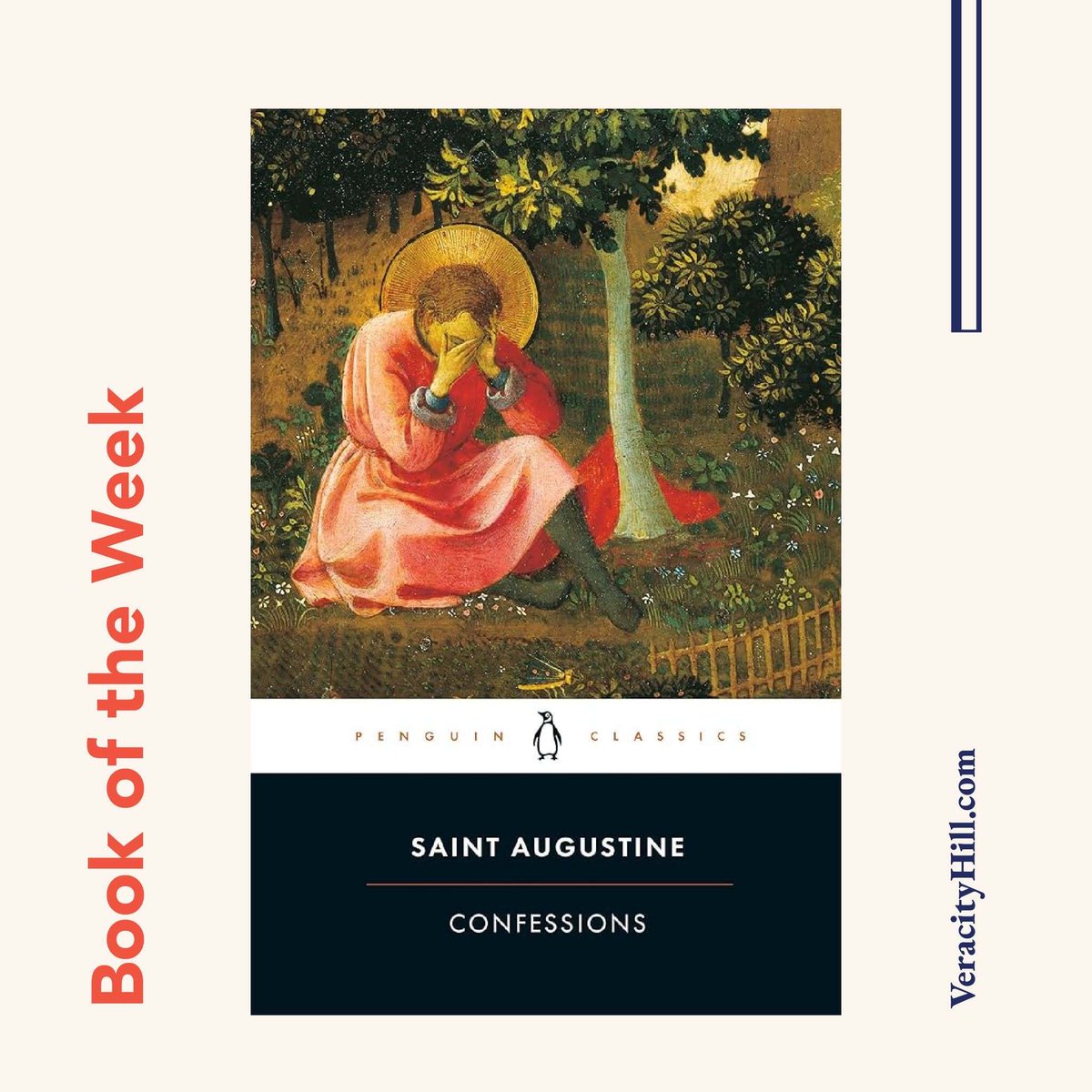 VeracityHill's tweet photo. In this book, Saint Augustine humbly shares his early life, sinful habits, and conversion to Christianity.

#theologianoftheweek #bookoftheweek #faithandreason https://t.co/P3j7TRZwgf