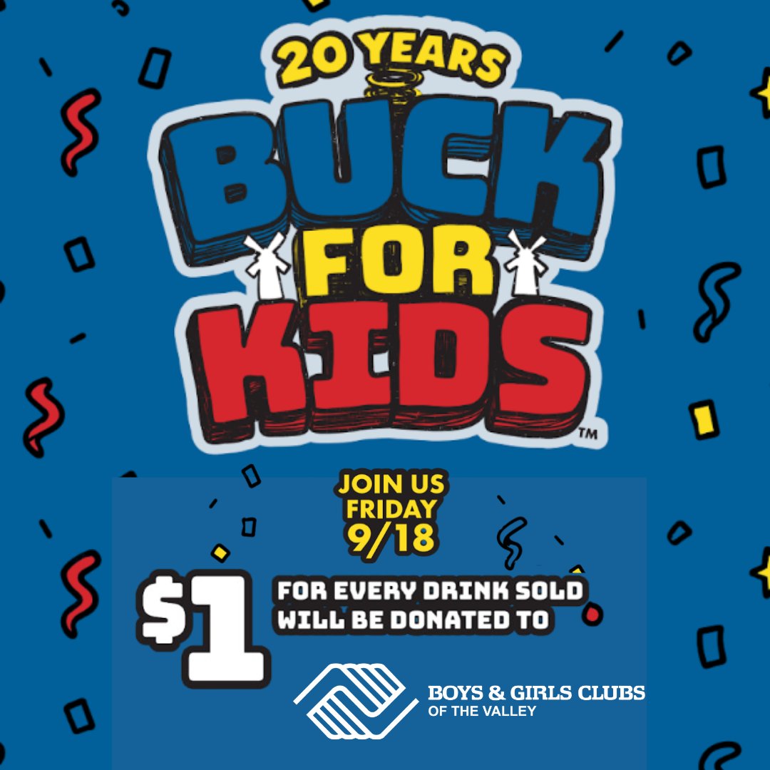 bgcarizona's tweet photo. #BuckForKids is back! Grab your favorite drink at from any of the following @DutchBros and make a difference!
$1 for every drink sold will be donated by #DutchBros and the Dutch Bros Foundation® to support #BGCAZ and the incredible work they’re doing for kids in our community. https://t.co/cb3BiqYrOF