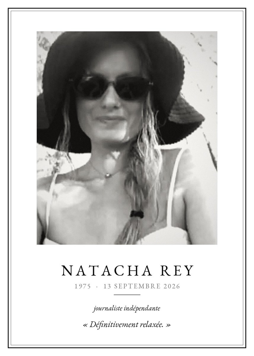 99percentyouth's tweet photo. Natacha Rey est morte le 13 septembre 2026 à Saintes. Le même jour, son avocat annonçait qu’elle avait définitivement gagné son procès en diffamation.

https://t.co/18q8F1iTTq

Paix à son âme 🕊️ https://t.co/2EjSgHt29I