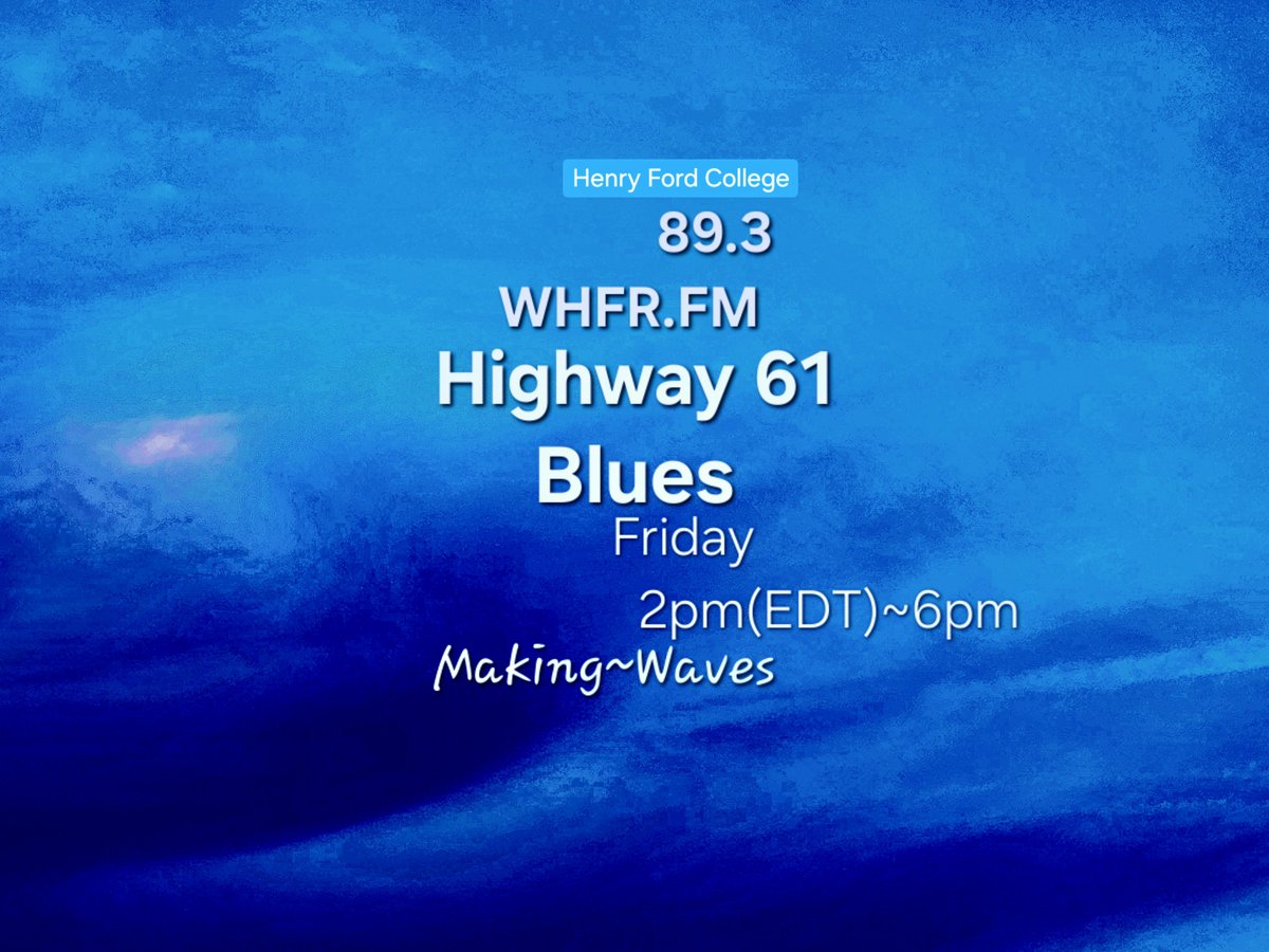 kittyluv88's tweet photo. ▶️ https://t.co/PzicPLjvrD
  Please join #whfrfmradio on Friday, at 2pm(EDT)~6pm, for the best in Blues on the "Highway 61" broadcast from the independent, noncommercial, Listener~supported, unique nonprofit 89.3FM #collegeradio station "Making~Waves" at #HenryFordCollege, @hfcc. https://t.co/vhtKkSZLdG