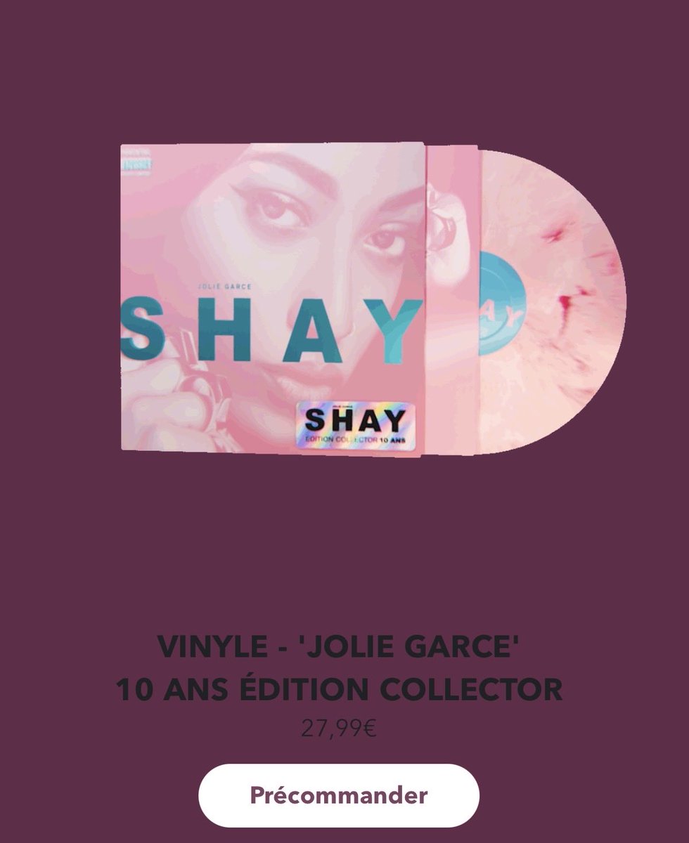 Shaycharts's tweet photo. Vinyle “Jolie Garce” 10 ans édition COLLECTOR. Bientôt disponible 🩷 https://t.co/DNjB1URs47