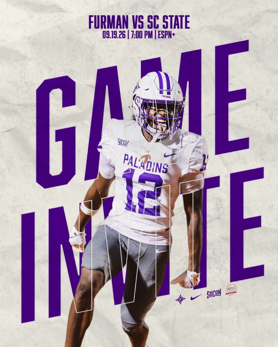 PeytonStev83190's tweet photo. I will be at Furman tomorrow night for a gameday visit against South Carolina State‼️
@RHS_FB @MattRochester50 @twilkes13 @DrewDudzik @CoachMurphFU @PhilipDuke12 https://t.co/4gbPHJlMUG