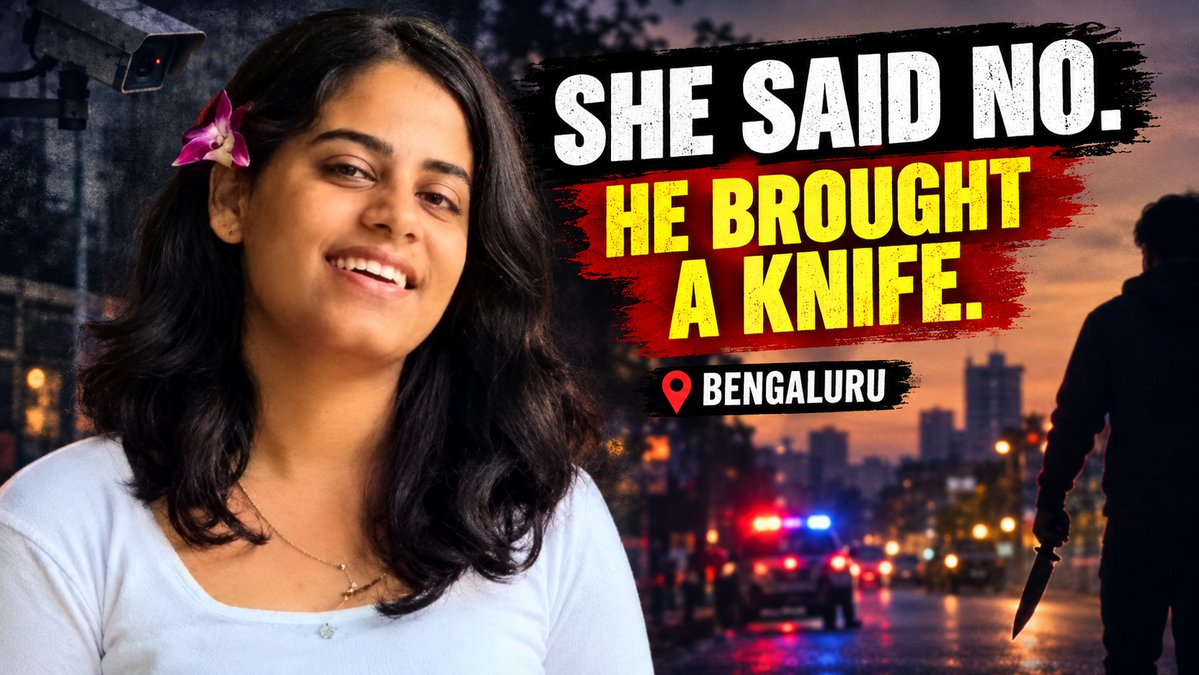 Delhiite_'s tweet photo. She Said No. He Brought a Knife.

A 22-year-old law student in Bengaluru is dead... because she walked away from a relationship.

Amrita had been friends with Dhanush. They dated. Then she found out the truth: he was divorced, had a child, and had hidden it all.

She ended things. That should have been the end.

It wasn't.

Dhanush's younger brother Surya took it personally. He threatened her. Told her she wouldn't get away with rejecting his brother.

On July 13, around 4:30 PM on a busy road in Kodihalli, Surya pulled out a knife... and stabbed Amrita in the chest and back. In broad daylight. In public.

Locals caught him on the spot. The whole thing was captured on CCTV.

Amrita fought for over 48 hours in hospital. Doctors tried everything.

She didn't make it. She died on July 15.

Both Dhanush and Surya have been arrested. Police say the two families knew each other through religious events. The investigation is ongoing.

A woman chose herself.
And paid with her life.

This isn't just crime news. It's a pattern... and it needs to be called out.

Why share this again?
Because the CCTV footage just surfaced... and it shows exactly what happens when a woman says NO.