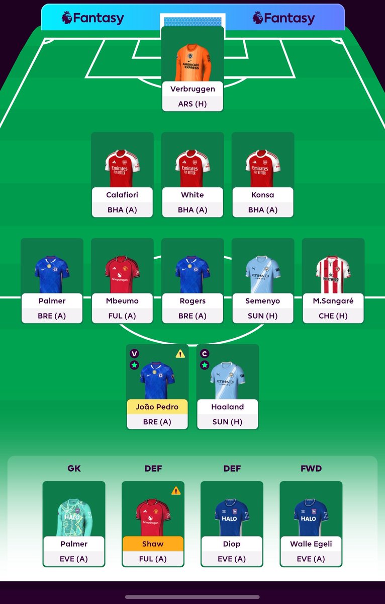 FPL_Manish's tweet photo. Need some input.. should I pull the trigger on FH, I have 1 FT and I still have WC as well, my personal preference is to roll.. burning questions are :
Will White Start?
Will Shaw Play?
Reason not to FH : I am happy with team except GK,and 1 def option, so FH? ROLL? Use Transfer? https://t.co/1BTw4K3wnP