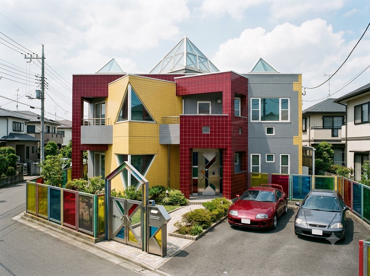 chitose1999ai's tweet photo. 僕が求める近未来的ポストモダンデザインの家の写真集。

僕が建築デザイナーになっていたらこんな感じの住宅を設計していただろうと思うだろうとGemini先生にお願いして生成。

#住宅建築 #Aiart https://t.co/COvDCtt8x5