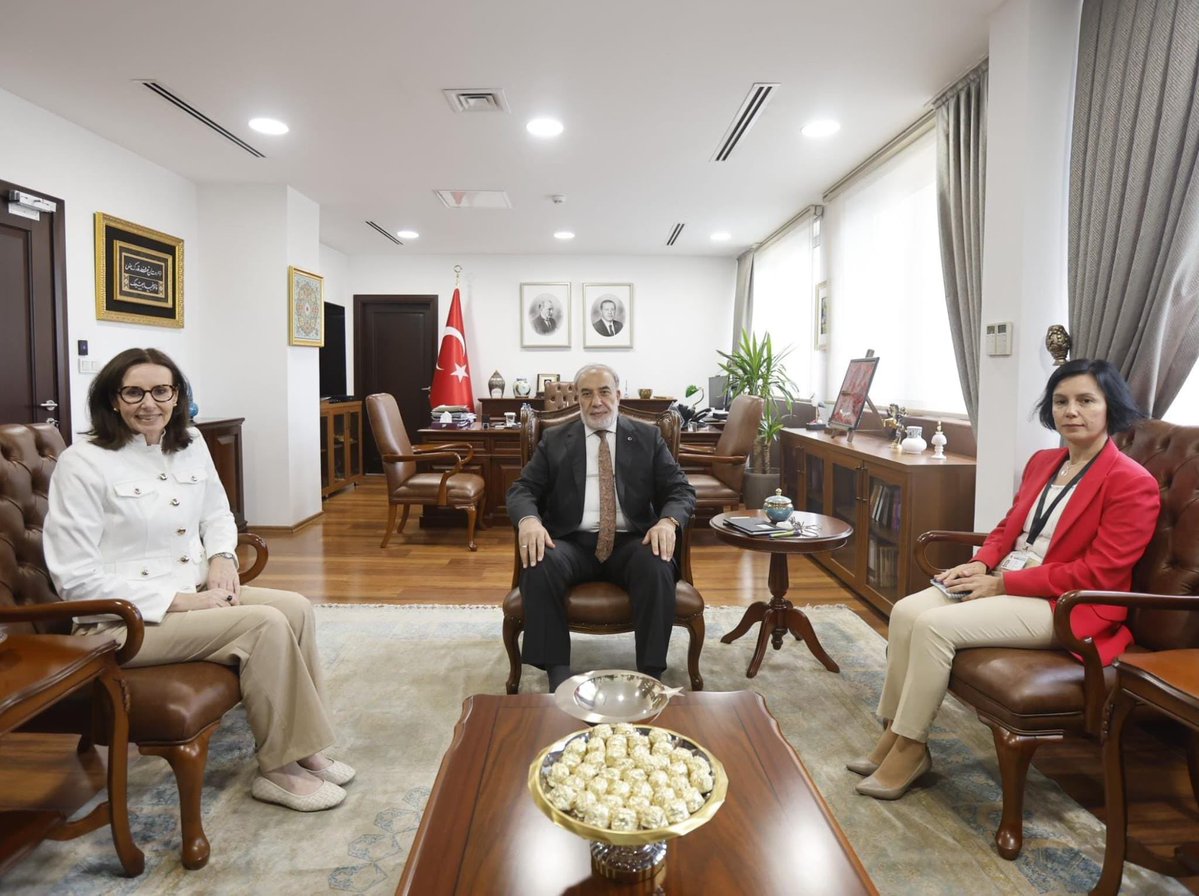 MFATurkiye's tweet photo. Deputy Minister Ambassador Musa Kulaklıkaya received a courtesy visit from Jennifer Anderson, Ambassador of the UK in Ankara. https://t.co/exb0wKsMfx