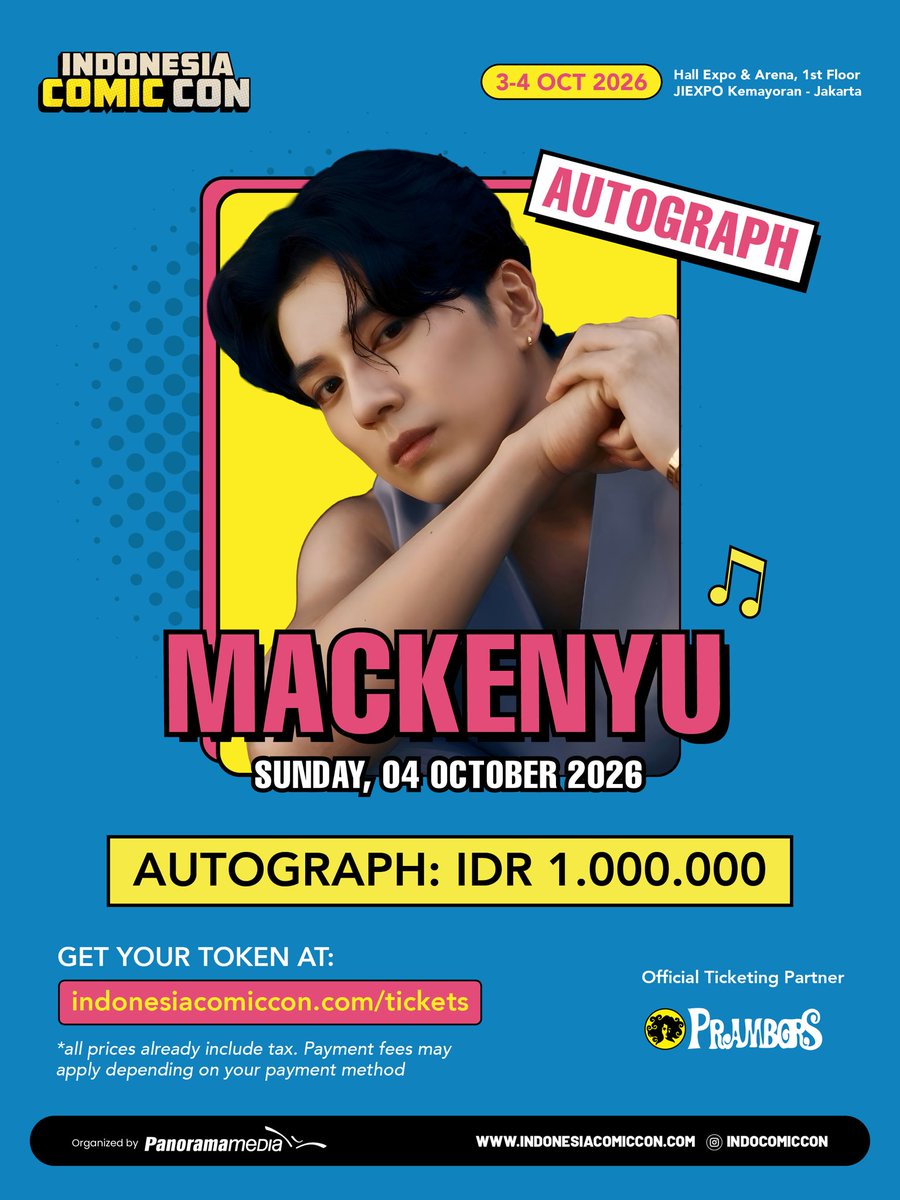 indocomicconx's tweet photo. MACKENYU MEET &amp; GREET TOKEN! ⚔️🔥
Sales start Saturday, 19 September 2026, 10:00 AM.

Photo Op — IDR 1,250,000
One selfie with Mackenyu (up to 2 Companion Tokens can join the same shot)

Autograph — IDR 1,000,000
One autograph on an official ICC postcard or your own item https://t.co/a6TvudOXIy