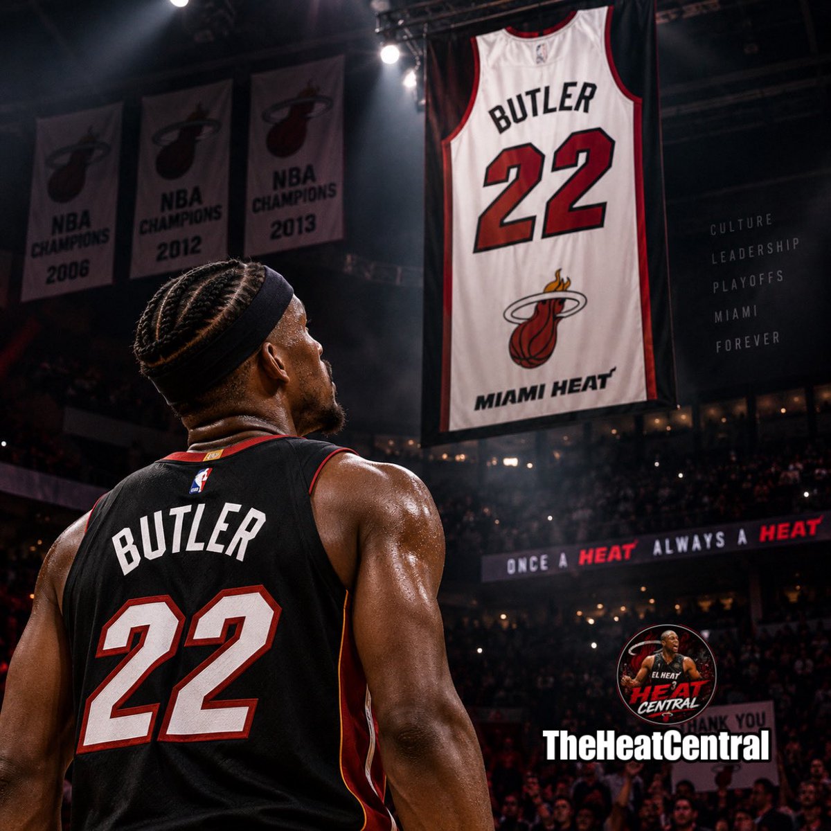 TheHeatCentral's tweet photo. The Athletic believes Jimmy Butler will DEFINITELY have his jersey retired in Miami 👀

“Things didn’t end well in Miami, but Butler helped lead the Heat to two finals appearances as part of what will be a Hall of Fame career.”

Jimmy Butler’s ending in Miami was ugly, but that shouldn’t erase what came before it.

Two Finals appearances, three ECF trips and some of the greatest playoff performances in Heat history. I doubt it’ll happen honestly but I’d love to see Jimmy get his jersey retired.