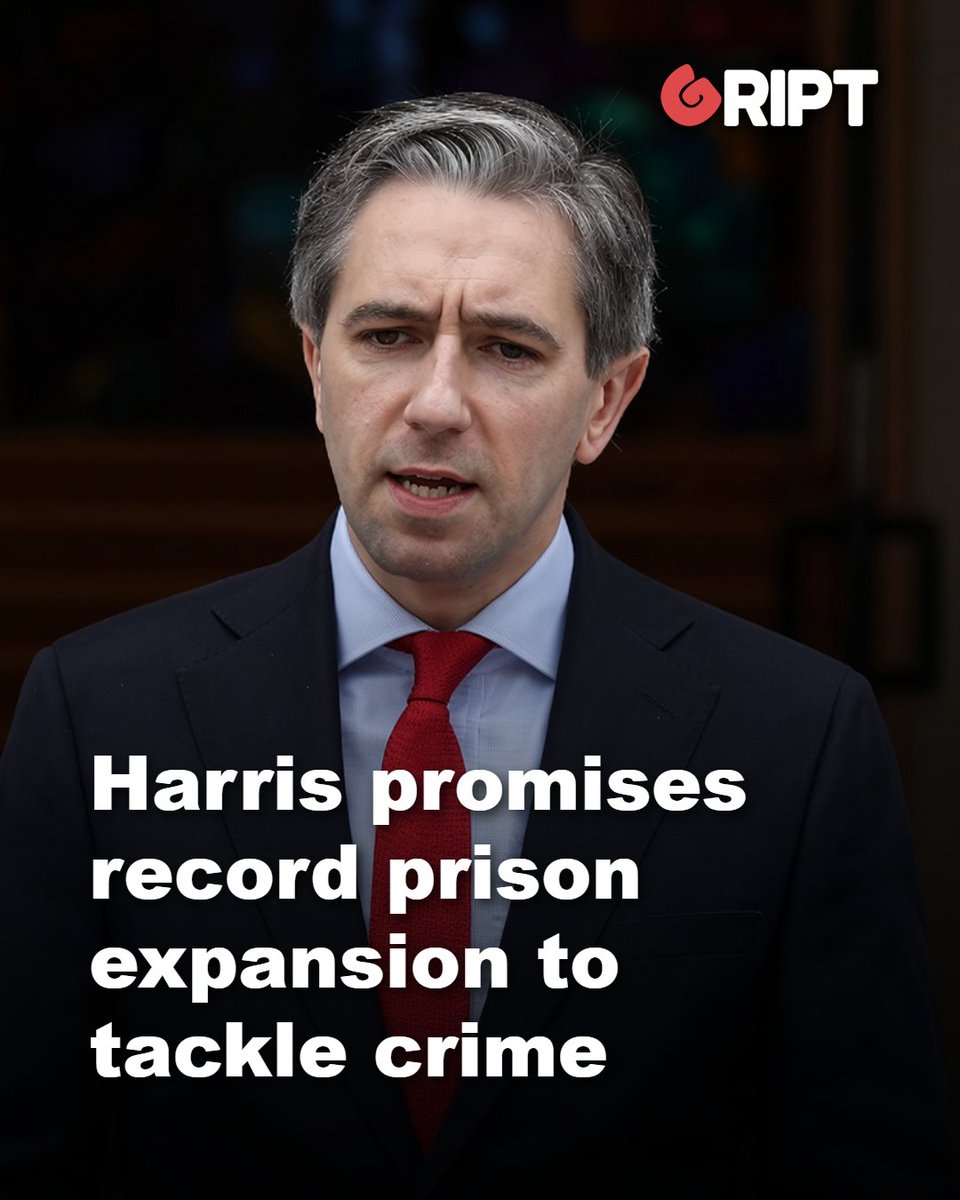 griptmedia's tweet photo. Simon Harris insisted that "crime has to have a significant consequence" as he pledged that the government will deliver "the largest increase in prison capacity in the history of the state".

Read more in the comments 👇 https://t.co/shMAQLXeTd