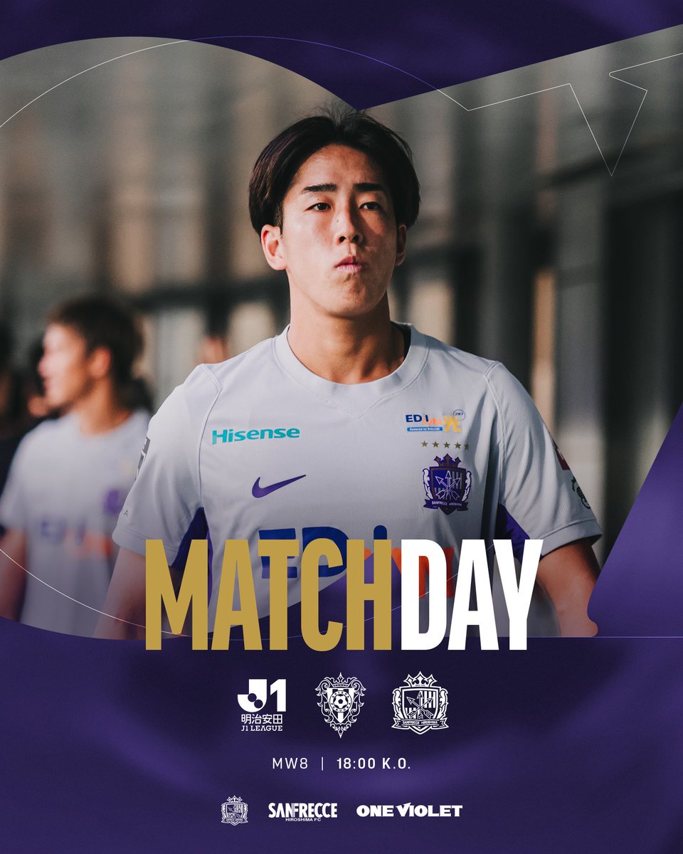 sanfrecce_SFC's tweet photo. 🟣𝐌𝐀𝐓𝐂𝐇𝐃𝐀𝐘🟣

🏆明治安田J1リーグ 第8節
🆚アビスパ福岡
⏰18:00
🏟ベスト電器スタジアム

#sanfrecce #ONEVIOLET #Jリーグ https://t.co/9SdqEb1Att