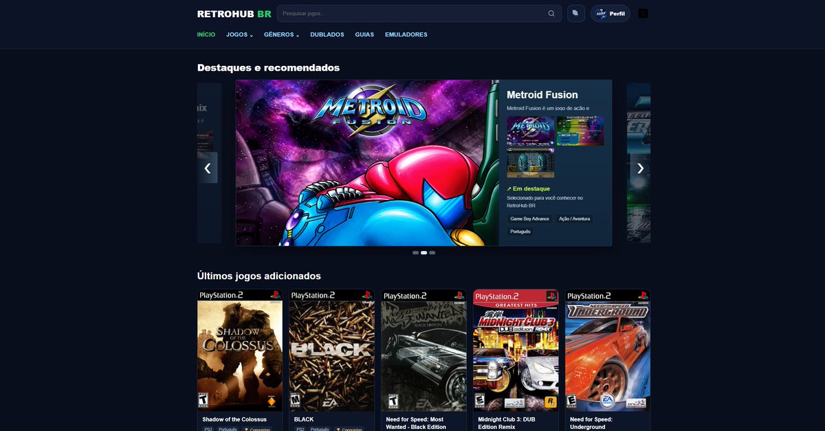 RetroHubBR's tweet photo. Estou desenvolvendo uma plataforma brasileira para quem curte jogos retrô e conquistas. 🏆

✅ Catálogo de jogos retrô
🏆 Integração com RetroAchievements
📖 Guias de conquistas em português
⚠️ Conquistas perdíveis
💯 Progresso e jogos completados
👤 Perfis personalizados
🎖️ Níveis, XP e insígnias
👥 Sistema de amigos
💬 Chat privado entre amigos
🔔 Notificações de mensagens
🎮 Emuladores e muito mais
🚧 O RetroHub BR ainda está em desenvolvimento e novas funções estão chegando.