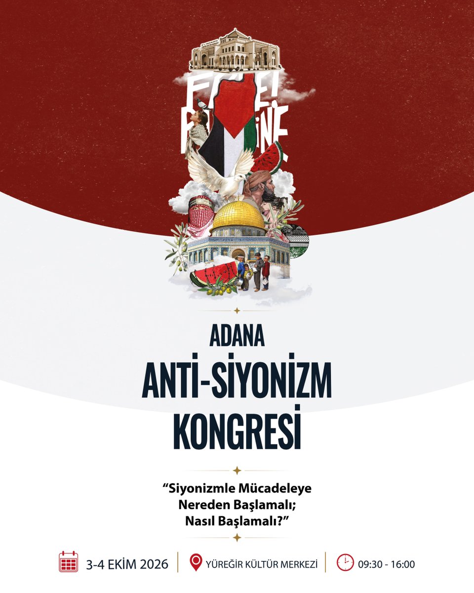 veyseltepeli's tweet photo. Türkiye'den ve Yurtdışından 48 katılımcı, daha adil bir Dünya için 2 gün boyunca Siyonizm ile mücadeleyi konuşacak.
Program halka açıktır... https://t.co/MxdcH7YWAf