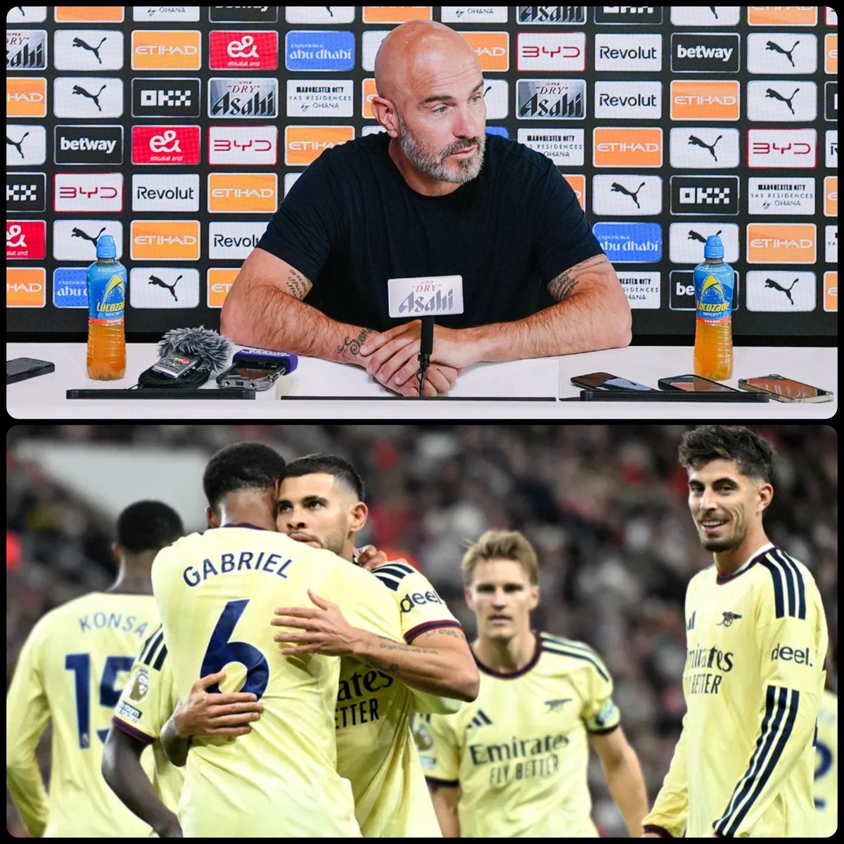 Arsenalnewschan's tweet photo. 🗣️Manchester City boss Enzo Maresca doesn’t think Sunderland deserved to lose to #Arsenal at the weekend: “I watched Sunderland already in the last two days, three or four games. I know them already.

“I know how strong they are, and I have the feeling that on Sunday we need a top performance to beat them, and we need to be 100 per cent to win the game.

“I watched the game live against Arsenal, and then I watched again the last two days. If you watch the game, you can realize how strong they are. I think personally that they didn’t deserve to lose that game.”