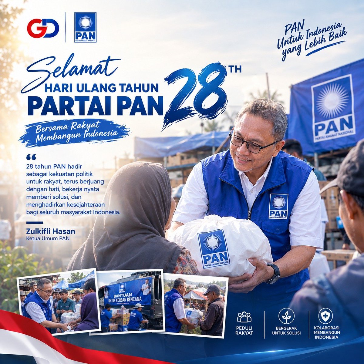 Embunvf's tweet photo. Selamat Ulang Tahun PAN terus memberi solusi dan menghadirkan kesejahteraan bagi seluruh masyarakat Indonesia

#UltahPartaiAmanatNasional
#MiladPAN
#28tahunPANmengabdi
#GerakCepatBantuRakyat https://t.co/q1VFuzDpnG