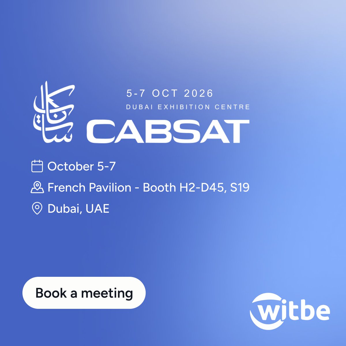 witbe's tweet photo. Tests that build themselves. Monitoring that explains itself.

Witbe is at CABSAT 2026 🇦🇪
French Pavilion by Business France, Booth H2-D45, Dubai Exhibition Centre. Oct 5-7.

AI-native testing and monitoring on real devices, powered by Witbe VLMs.

👉 https://t.co/PTv7yK7C6n https://t.co/TeEdwOCpkf
