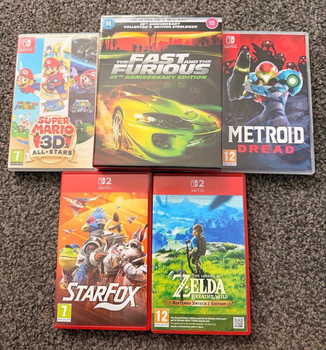 1T_1986's tweet photo. On reflection I may have gone slightly overboard in the last week. 
#NoRagrets 
#NintendoSwitch2 #Switch2 #PhysicalMedia https://t.co/Xo69Lfu2wU