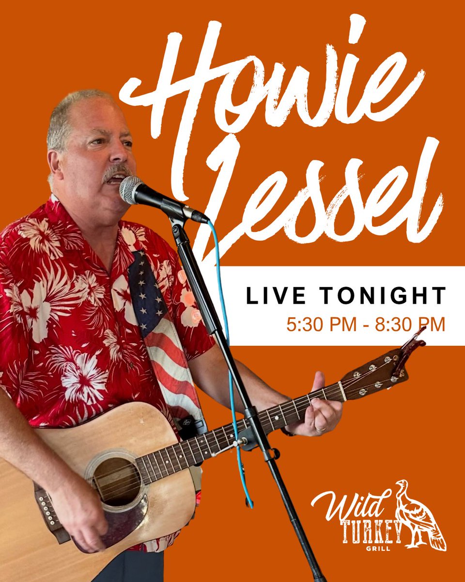 wildturkeygrill's tweet photo. 🎤 Tonight’s the Night!

Head to the Wild Turkey Grill for an unforgettable evening of live music with Howie Lessel!

From 5:30–8:30 PM, enjoy great entertainment while you savor your favorite dishes, sip on handcrafted cocktails, and take in the beautiful views. https://t.co/jJZrH716gk