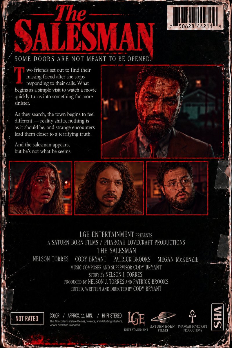 TheSalesmanFilm's tweet photo. Your friend stops answering the phone.
The houses look wrong.
Then a man in a hat knocks once and waits.

He is not selling encyclopedias.

THE SALESMAN
11 min cosmic analog horror short

Some doors are not meant to be opened.

#analoghorror #cosmichorror https://t.co/VAiV8DJMsk